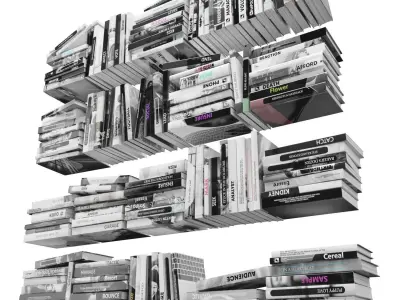 Books 150 pieces 2-4-5 Low-poly 3D model