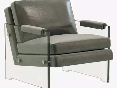 RH Modern Luca Leather Chair 3D model