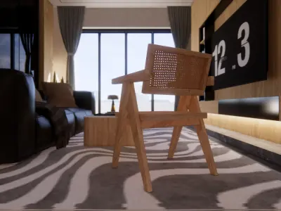 Timeless Modern Apartment Interior High Detail and Easy to Edit Low-poly 3D model