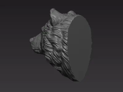 Bear gloomy head 3D print model