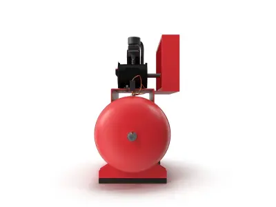 Air Compressor Stationary 120 gallon Low-poly 3D model