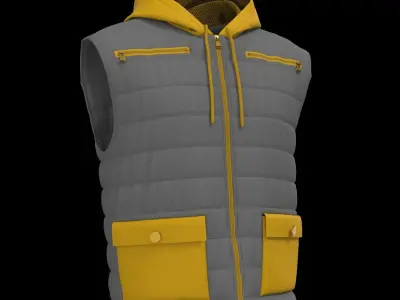 Unisex puffer vest 3D model