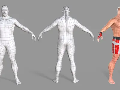 UFC Boxer Low-poly 3D model