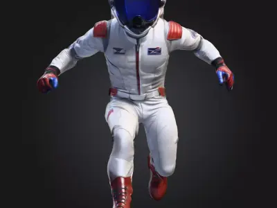 Futuristic Racing Pilot 3D Model High Detail 3D model