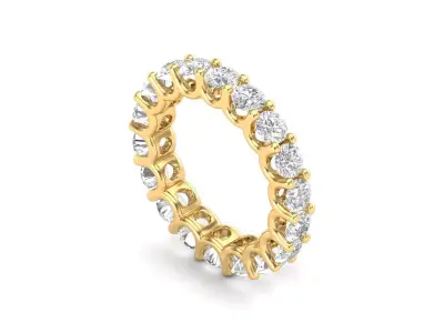 U Shaped Eternity Ring 3 point 6 mm stone size swiss 11 and EU51 3D print model