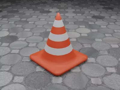 traffic cone Low-poly 3D model