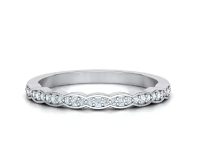 Vintage Diamond Wedding Band printable 3dmodel 3D print model