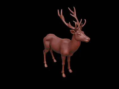 Deer Animal Sculpture 3D print model