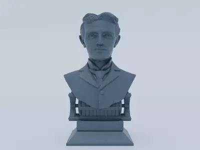 Nikola Tesla Bust AC Motor Inventor Free 3D print model