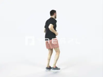 Portrait 07F Running Jogging Football Sports Man Low-poly 3D model