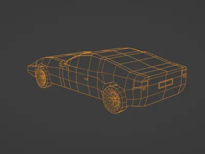 Low Poly Car RED Free low-poly 3D model