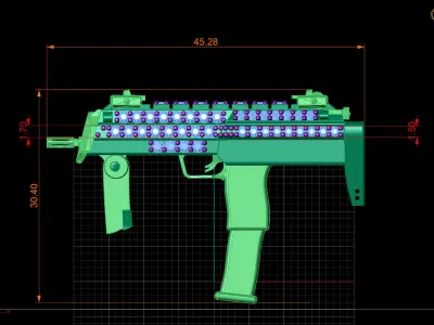 Gun Pendant Silver Gold Platinum Luxury Jewelry 3DM print model  3D print model