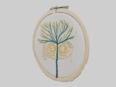 Embroidered Hoop Art Low-poly 3D model