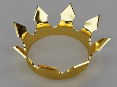 Gold crown 01 Low-poly 3D model