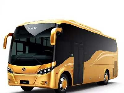 Golden Coach Bus model pack Low-poly 3D model