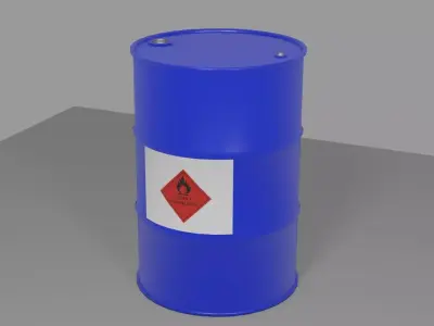 Steel Drum Gas - Barrel - Tambor de Gasolina Low-poly 3D model