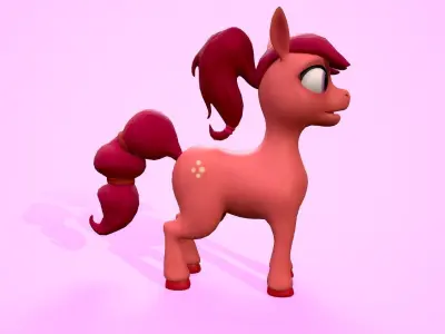 cartoon pony lucy Low-poly 3D model