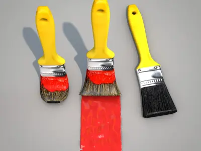 Paint Brush Yellow 3D model