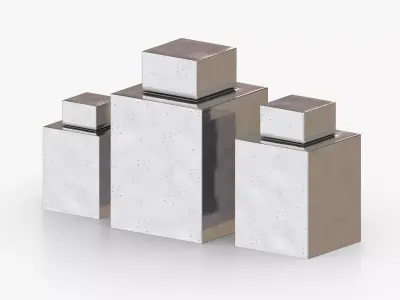 Mirror Vase Set Low-poly 3D model