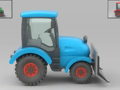 Cartoon car Low-poly 3D model