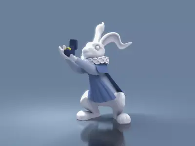 Rabbit from Alice in Wonderland Low-poly 3D model