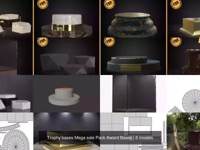 Trophy bases Mega sale Pack Award Bases 3D Model Collection