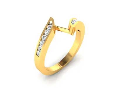 Band 3dm Render Details diamond ring gold 3D print model