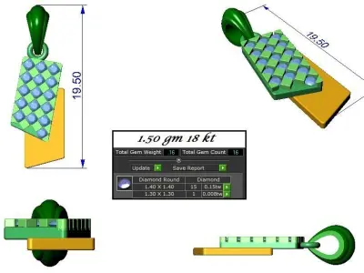 Pendant Earrings combo - 329 3D print model