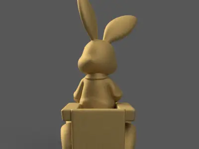 Bunny in Truck pot planter candy bowl candle holder urn 3D print model