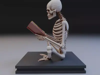 skeleton decoration for book shelf 3D print model