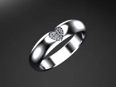 Heart wedding ring 3D print model