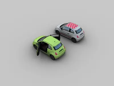 FIAT 500 Abarth Esseesse 2012 Low-poly 3D model