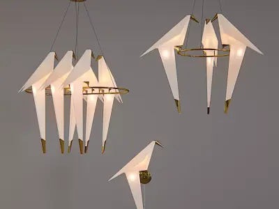 Origami bird light 3D model