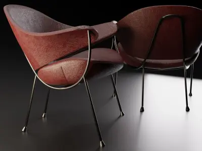 Denis elka46464646gmail com Armchair Murano 3D model PBR  Free low-poly 3D model