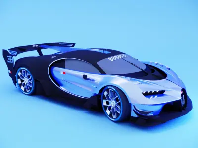  Bugatti Vision Gran Low-poly 3D model