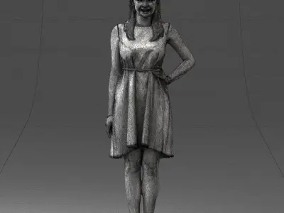 000378 Woman in Blue Dress 3dp 3D print model