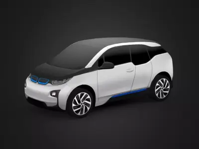 Compact Electric Car Low-poly 3D model