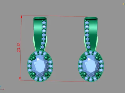Women Earrings 3DM STL Womens Earring Renders 3D print models   3D print model 12