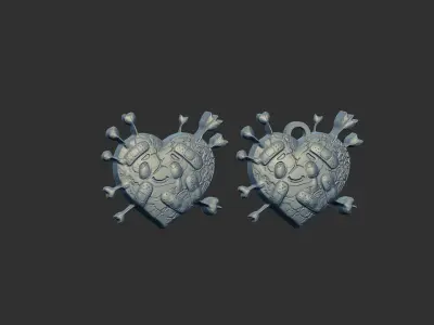 painfull heart decor  3D print model