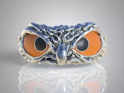Owl Ring  3D printable model 0244 3D print model