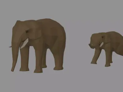 Low Poly Elephant 3D model