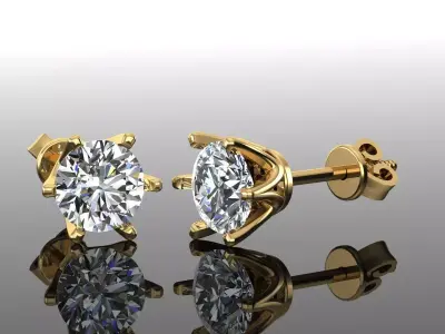 Women Diamond Earrings 3D print model 104