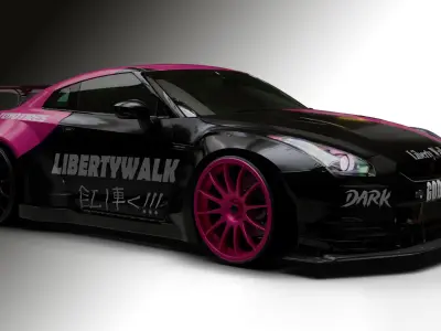 Nissan GTR R35 LB  Low-poly 3D model