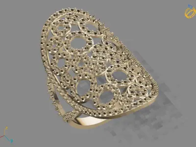 Vintage Womens Diamond Ring Women Rings 3dmodels 3D print model 3D print model 21