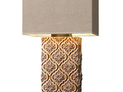 Golden Bronze Arabic Oriental Nightstand bedside Table Lamp 3D model