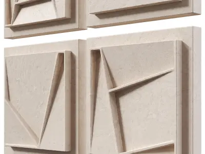 Geometric Canvas Wall Art 2 3D model