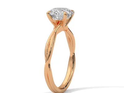 solitaire ring with detail images and 360 render video 22 3D print model
