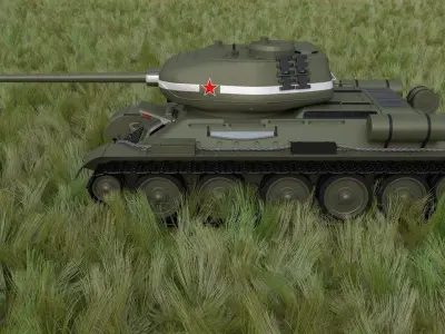 T-34 85 Interior Engine Bay Full HDRI 3D model