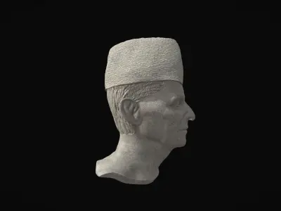 Muhammad Ali Jinnah Marble Statue Low-poly 3D model