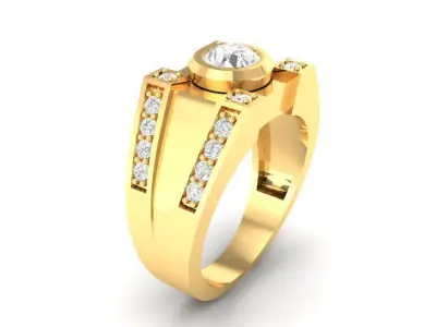 Luxury Men Diamond Ring 130 3D print model